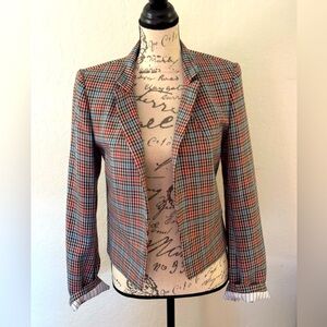 rag & bone cropped plaid jacket size 8